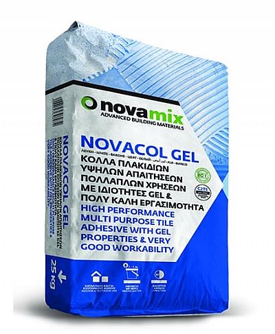 Novacol gel ενισχυμένη τσιμεντοειδής κόλλα πλακιδίων, C2TE